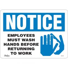 Zenith Safety Products SGM148 - "Employees Must Wash Hands" Sign