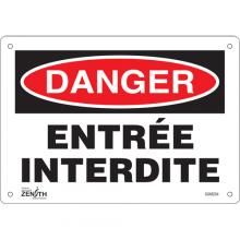 Zenith Safety Products SGM264 - "Entrée Interdite" Sign