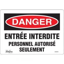 Zenith Safety Products SGM269 - "Personnel Autorisé Seulement" Sign