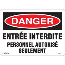 Zenith Safety Products SGM274 - "Personnel Autorisé Seulement" Sign
