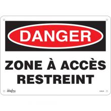 Zenith Safety Products SGM286 - "Zone à Accès Restreint" Sign