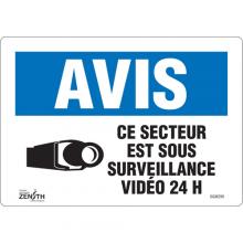 Zenith Safety Products SGM299 - "Ce Secteur est Sous Surveillance" Sign