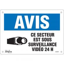 Zenith Safety Products SGM301 - "Ce Secteur est Sous Surveillance" Sign