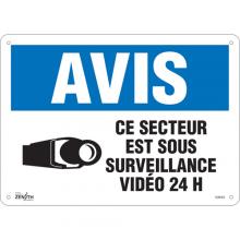 Zenith Safety Products SGM303 - "Ce Secteur est Sous Surveillance" Sign