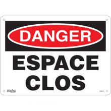 Zenith Safety Products SGM370 - "Espace Clos" Sign