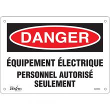 Zenith Safety Products SGM384 - "Équipement Électrique" Sign