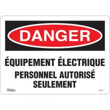 Zenith Safety Products SGM386 - "Équipement Électrique" Sign