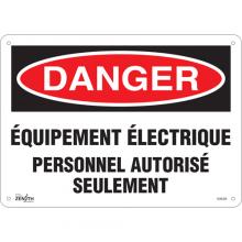 Zenith Safety Products SGM388 - "Équipement Électrique" Sign