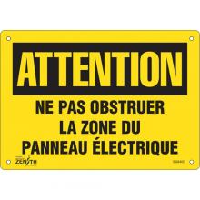 Zenith Safety Products SGM402 - "Zone du Panneau Électrique" Sign
