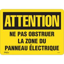 Zenith Safety Products SGM404 - "Zone du Panneau Électrique" Sign