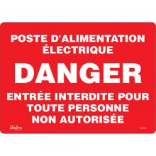 Zenith Safety Products SGM410 - "Poste D'Alimentation Électrique" Sign