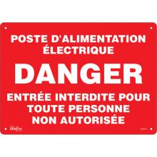 Zenith Safety Products SGM411 - "Poste D'Alimentation Électrique" Sign