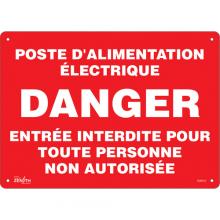 Zenith Safety Products SGM412 - "Poste D'Alimentation Électrique" Sign