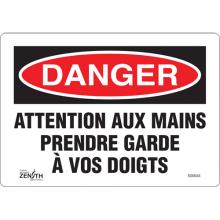 Zenith Safety Products SGM445 - "Prendre Garde À Vos Doigts" Sign