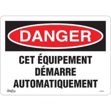 Zenith Safety Products SGM454 - "Équipement Démarre Automatiquement" Sign