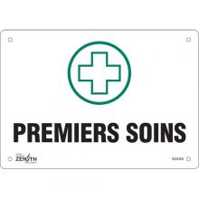 Zenith Safety Products SGM489 - "Premiers Soins" Sign