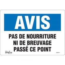 Zenith Safety Products SGM511 - "Pas de Nourriture" Sign