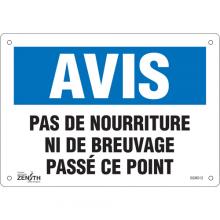 Zenith Safety Products SGM513 - "Pas de Nourriture" Sign