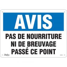 Zenith Safety Products SGM515 - "Pas de Nourriture" Sign