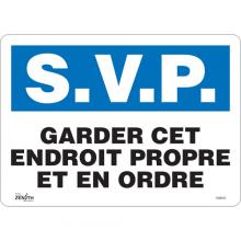 Zenith Safety Products SGM520 - "Garder cet Endroit Propre" Sign