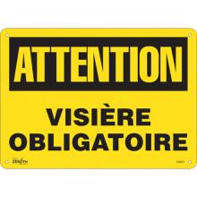 Zenith Safety Products SGM551 - "Visière Obligatoire" Sign