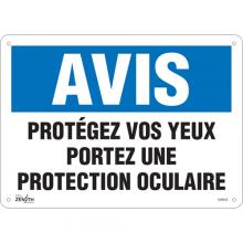 Zenith Safety Products SGM558 - "Protégez vos Yeux" Sign