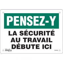 Zenith Safety Products SGM566 - "La Sécurité au Travail" Sign