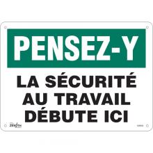 Zenith Safety Products SGM569 - "La Sécurité au Travail" Sign