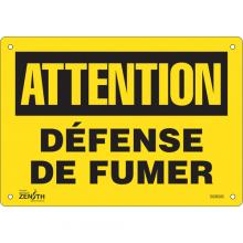 Zenith Safety Products SGM585 - "Défense De Fumer" Sign