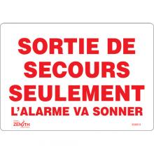 Zenith Safety Products SGM613 - "Sortie De Secours" Sign