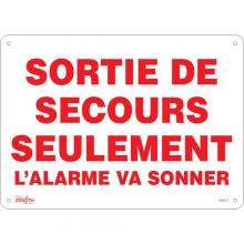 Zenith Safety Products SGM617 - "Sortie De Secours" Sign