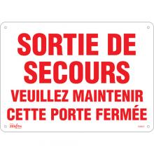 Zenith Safety Products SGM623 - "Sortie De Secours" Sign