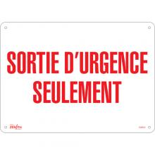 Zenith Safety Products SGM629 - "Sortie D'Urgence" Sign