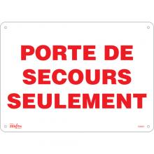 Zenith Safety Products SGM665 - "Porte De Secours" Sign