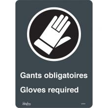 Zenith Safety Products SGM691 - "Gant Obligatoires - Gloves Required" Sign