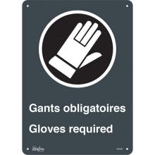 Zenith Safety Products SGM692 - "Gant Obligatoires - Gloves Required" Sign