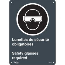 Zenith Safety Products SGM714 - "Safety Glasses Required/Lunettes de sécurité obligatoires" Sign