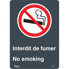 Zenith Safety Products SGM721 - "Interdit De Fumer/No Smoking" Sign