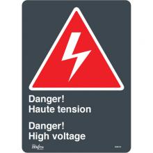 Zenith Safety Products SGM745 - "Haute Tension/High Voltage" Sign