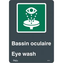 Zenith Safety Products SGM763 - "Bassin Oculaire/Eye Wash" Sign