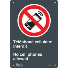 Zenith Safety Products SGP393 - "Téléphone cellulaire interdit /No Cell Phones" Sign