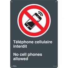 Zenith Safety Products SGP398 - "Téléphone cellulaire interdit /No Cell Phones" Sign