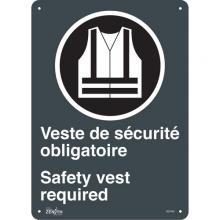 Zenith Safety Products SGP404 - "Port du dossard obligatoire/Safety Vest Required" Sign