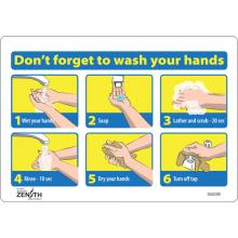 Zenith Safety Products SGU290 - "Don't Forget to Wash Your Hands" Pictogram Sign