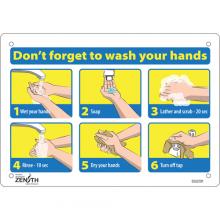 Zenith Safety Products SGU291 - "Don't Forget to Wash Your Hands" Pictogram Sign