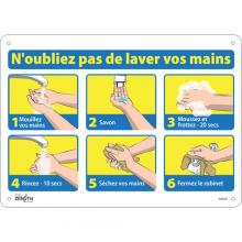 Zenith Safety Products SGU301 - "N'oubliez pas de laver vos mains" Sign