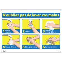Zenith Safety Products SGU305 - "N'oubliez pas de laver vos mains" Sign