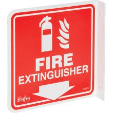 Zenith Safety Products SHG578 - SIGN,PROJ,8"X8" 90D, "FIRE EXTINGUISHER"