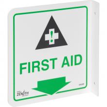 Zenith Safety Products SHG580 - SIGN,PROJ,8"X8" 90D, "FIRST AID"