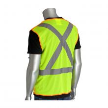 PIP Canada PC3020210-LY/2X - ANSI CLASS 2/CSA Z96 MESH BREAKAWAY VEST WITH X PATTERN ON BACK, 3 POCKETS, MIC